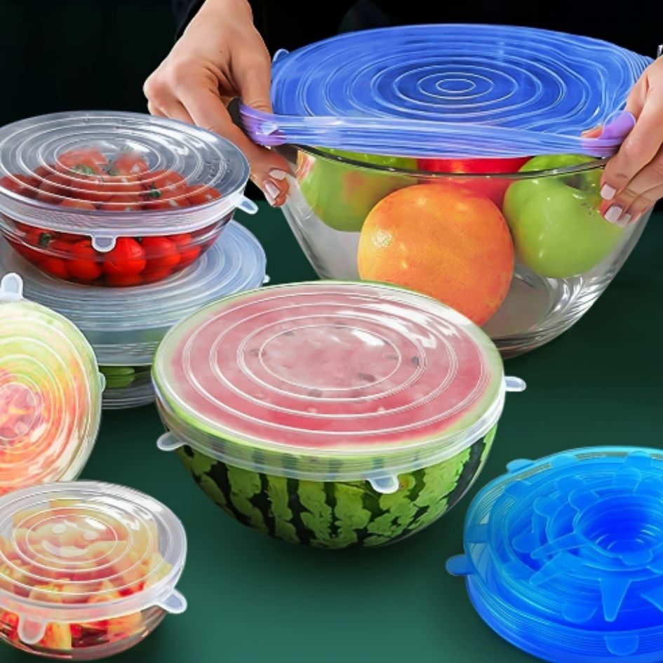 EcoFlex Lids: Tapas de Silicona Reutilizables y Seguras (2 paquetes con 15% desc.)