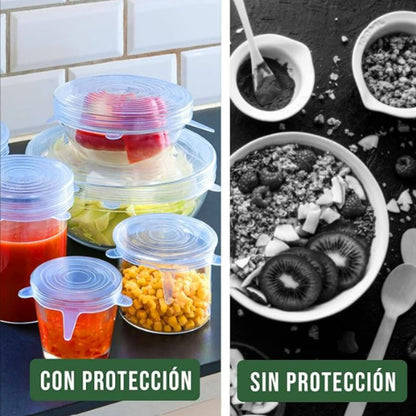 EcoFlex Lids: Tapas de Silicona Reutilizables y Seguras (2 paquetes con 15% desc.)